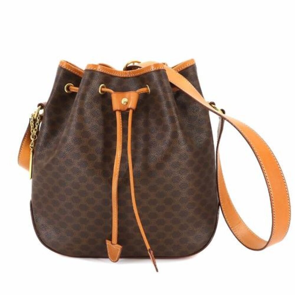 CELINE Macadam Shoulder Bag Leather Brown Gold Hardware - COA included - Picture 1 of 10